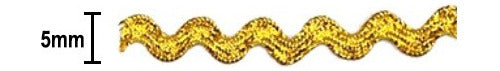 Cinta Zig Zag Dorada Y Plateada 5mm X 131 Metros