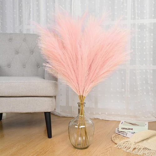Pampas Decoración 5 Tallos Plantas Artificiales Ramo 80cm