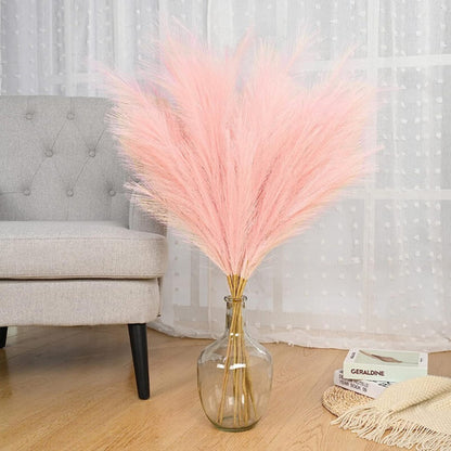 Pampas Decoración 5 Tallos Plantas Artificiales Ramo 80cm