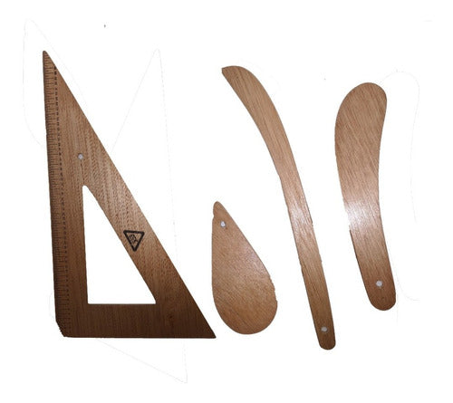 Kit De Reglas Para Modistería En Madera De 1/2 De Escala