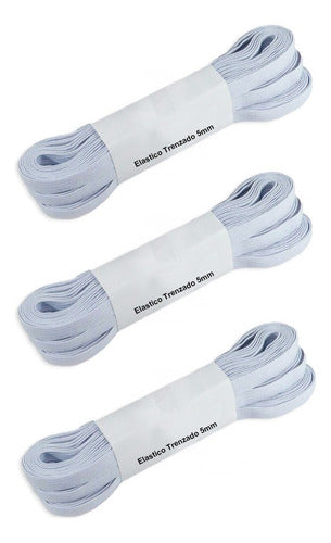 3 Unidades Elastico Resorte Caucho Trenzado 5mm X 10 Metros