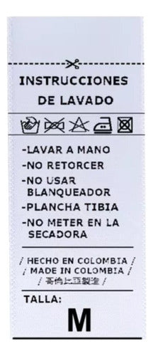 Etiquetas Textiles Con Instrucciones De Cuidado 100 Unidades