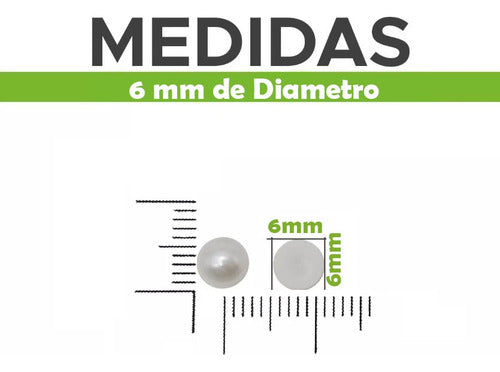 Media Perlas Plasticas Abs Natural Para Pegar 6 Mm X 400 Und