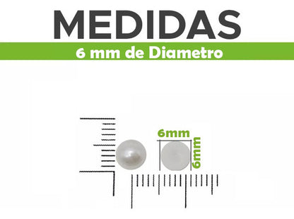 Media Perlas Plasticas Abs Natural Para Pegar 6 Mm X 400 Und