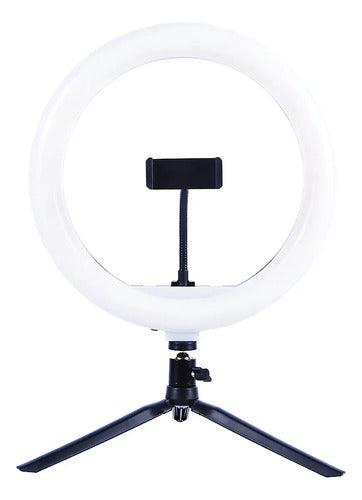 Aro Luz Led Blanco Frío 14w Usb Fotografía Trípode Ajustable Herramientas Automotrices Negro