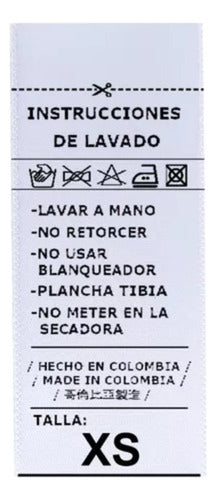 Etiquetas Textiles Con Instrucciones De Cuidado 100 Unidades