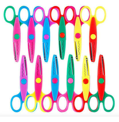 Kit De Tijeras De Borde Decorativo Diseño Varios X12 Unidades