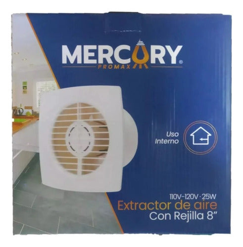 Extractor De Aire Para Baño O Cocina Con Rejilla 8 Pulgadas
