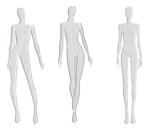 Juego De Reglas Plantilla Bocetos Diseño De Moda X 3 Und Blanco