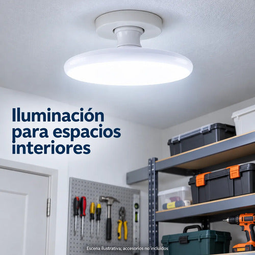 6 Bombillos Led Ufo Mercury 30w E27 Luz Fría 6500k 100-240v Blanco Frío