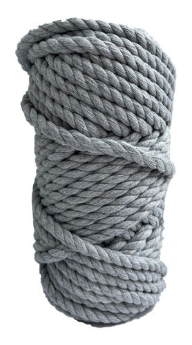 Hilo De Algodón Para Tejer Macramé 6mm Gris Claro X 30 Mts Gris claro
