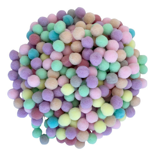 Pompones Para Manualidades Pasteles 15 Mm X1000 Und Colores Surtidos