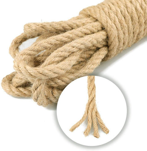 Cuerda De Yute Natural Resistente 10 Mm X 10 Mts Decoración