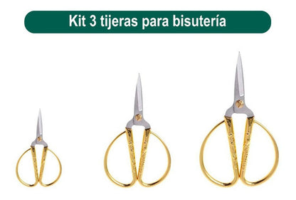 Kit De 3 Tijeras Herramienta Bisutería Fabricada En Acero