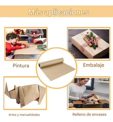 Papel Kraft Rollo Ancho 40cm X 200m 60gr Embalaje 15pulgadas