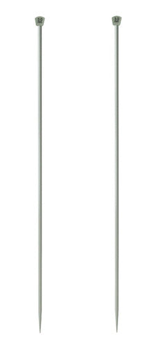 Par De Agujas De Aluminio Tejer En Dos X35cm