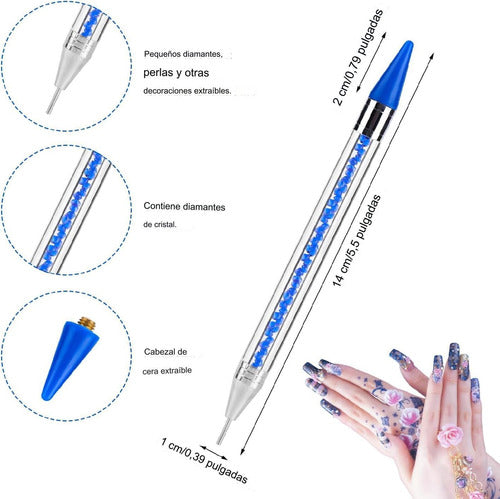 Kit Lapices Aplicadores Diamantes Arte En Uñas X 3 Und