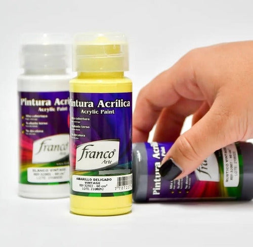 Kit X5 Pinturas Acrílicas Colores Primarios 60ml Franco Arte