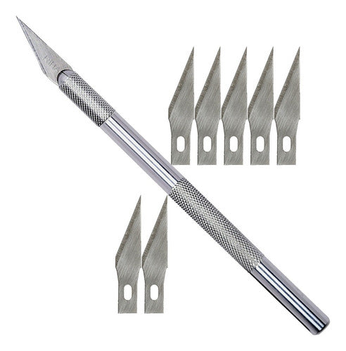 Cutter Exacto Bisturi Profesional + 7 Navajas Arte Dibujo Default Title