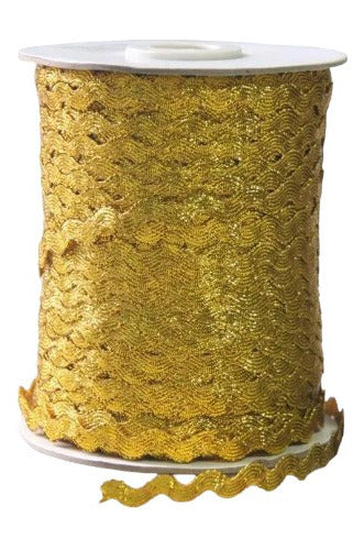 Cinta Zig Zag Dorada Y Plateada 5mm X 131 Metros Dorado