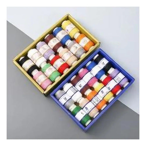 Caja 12 Hilos De Coser Colores Surtidos 200 Metros Poliéster