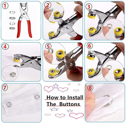 Kit Pinza Alicate Para Broches Metálicos+300 Broches Costura