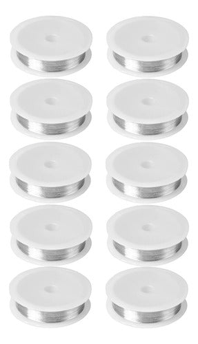 Rollo Alambre Acero Color Plata 50 Metros De Cal 0.3mm 10und