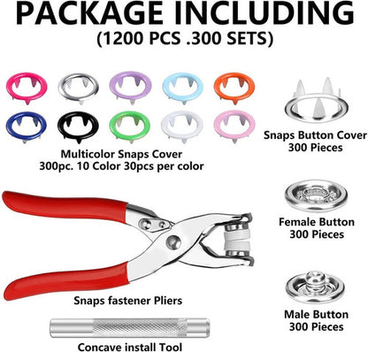 Kit Pinza Alicate Para Broches Metálicos+300 Broches Costura