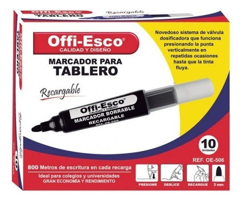 Marcador Borrable Recargable Offi Esco Oe-506 X10 Und Color Negro Default Title