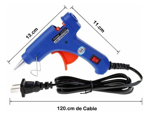 Pistola Silicona 20w + 3 Barras Silicona