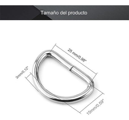 Hebillas Argollas Anillos Forma D 25mm X 100 Und