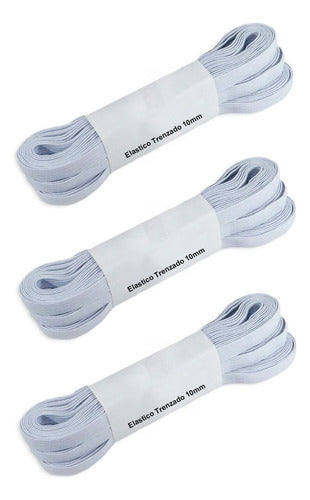3 Unidades Elastico Resorte Caucho Trenzado 10mm X 10 Metros
