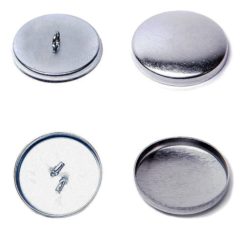 Casquetes Metalicos Para Forrar Boton #24 X 100 Unidades Plateado