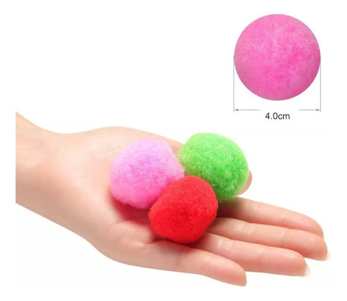 Pompones Para Manualidades 40 Mm X300 Und Colores Surtidos