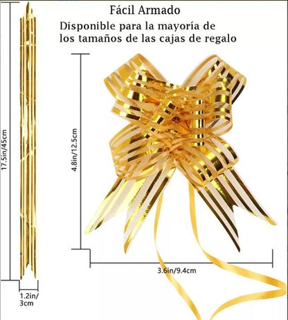 Moños De Regalo Mediano Organza Irizado Navidad 100 Und