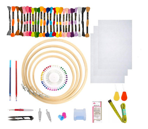 Kit Completo Para Bordado A Mano 75 Articulo