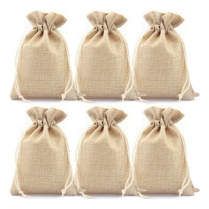 50 Bolsas Costales Yute Con Cordón Dulceros Regalo 9 X 14cm