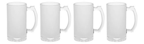 4 Mugs Cerveceros En Vidrio Opalizados Para Sublimar Default Title