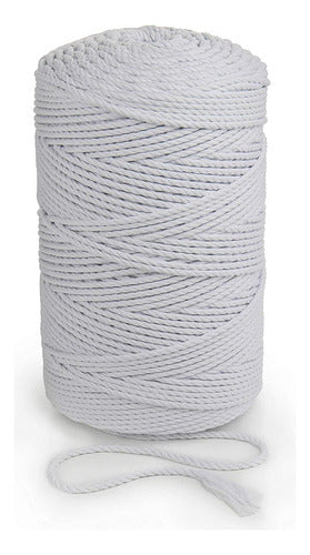 Hilo De Algodón Para Tejer Macramé 3mm X60metros Blanco