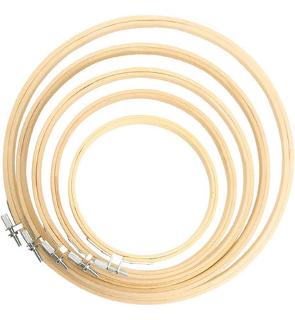 Kit De Aros En Madera Para Bordado 5 Tamaños Madera