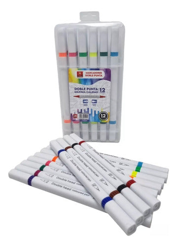 Kit Marcadores Doble Punta Gruesa Y Pincel Lettering X 12und Default Title