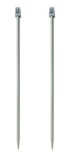 Par De Agujas De Aluminio Tejer En Dos X35cm