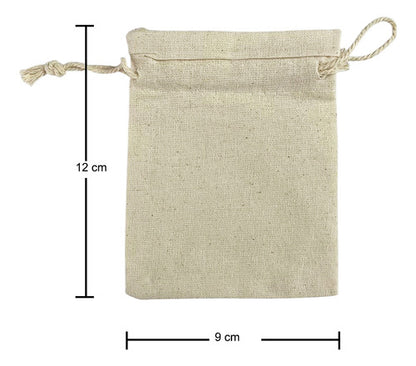 25 Bolsas De Tela Lino Lienzo Cordon Ajustable 9cmx12cm