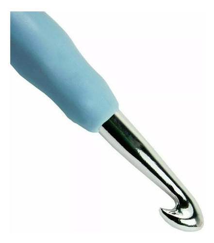 Juego 12 Agujas Crochet Tejer Mango Siliconado 2mm-8mm