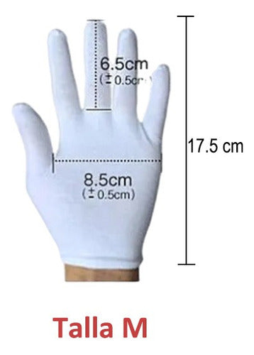 Guantes Blancos O Negros Algodon Todas Las Tallas X 1 Par Talla M