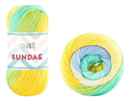 Lana Papatya Sundae 100% Acrilica Tejido Ovillo 100g X 320 Mt Amarillo 01