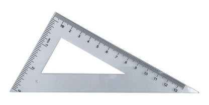 Kit Geométrico Regla 20 Cm Transportador, Escuadra 45° Y 60°
