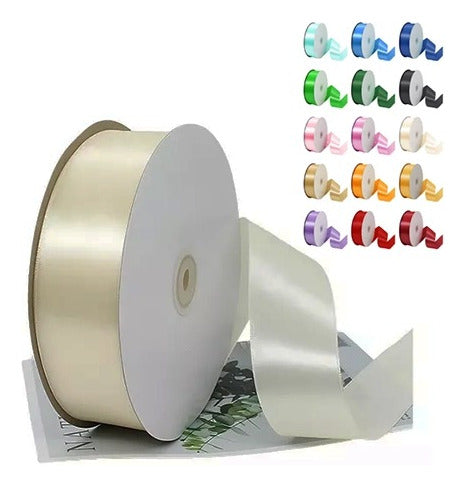 Rollo Cinta Satin Para Decoracion Ancho 4 Cm X 55 Metros