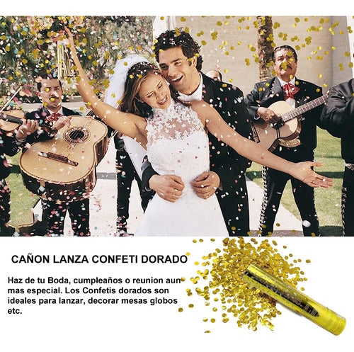 Lanzador Cañon Confeti Grande Confeti Circular  X6 Unidades
