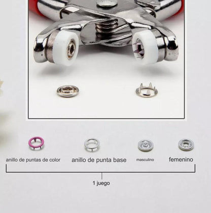 Kit Pinza Alicate Para Broches Metalicos+ 50 Broches